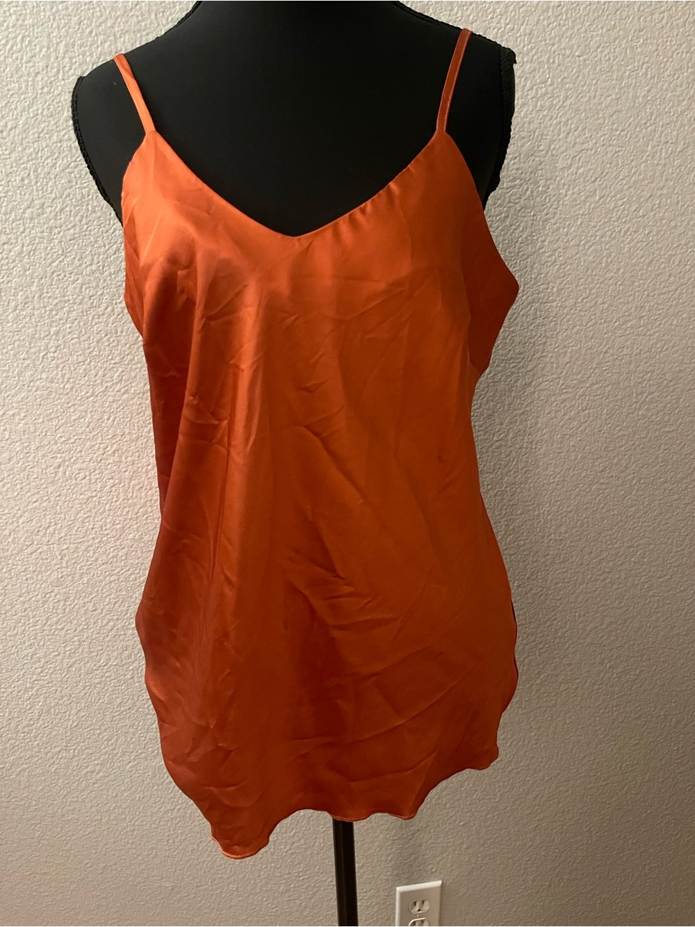 paparazzi Orange Satin Spaghetti-Strap Cami